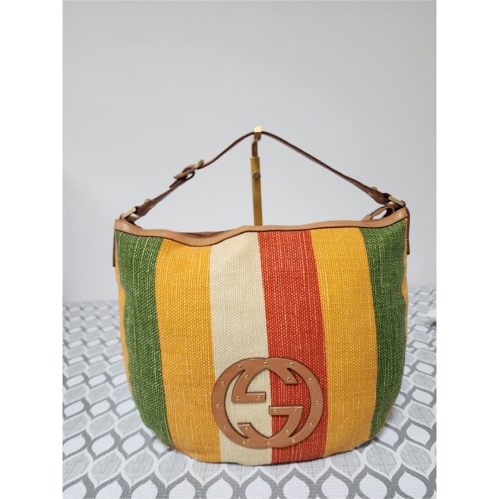 Authentic GUCCI Interlocking Canvas Shoulder Bag … - image 1